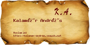 Kalamár András névjegykártya